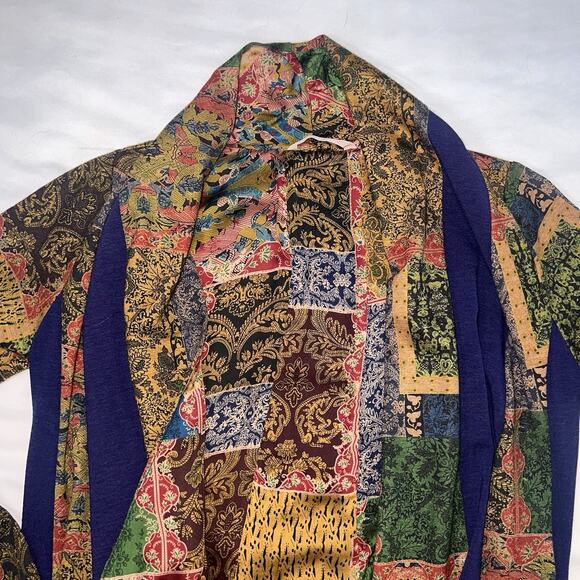 Soft Surroundings Izmir Topper Cardigan Size PS Patchwork Art Flowy Draped Boho - Picture 3 of 13